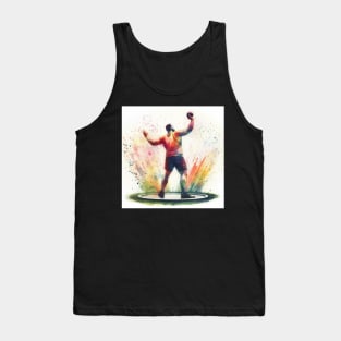 Artistic illustration of a shot-putter in track and field Tank Top